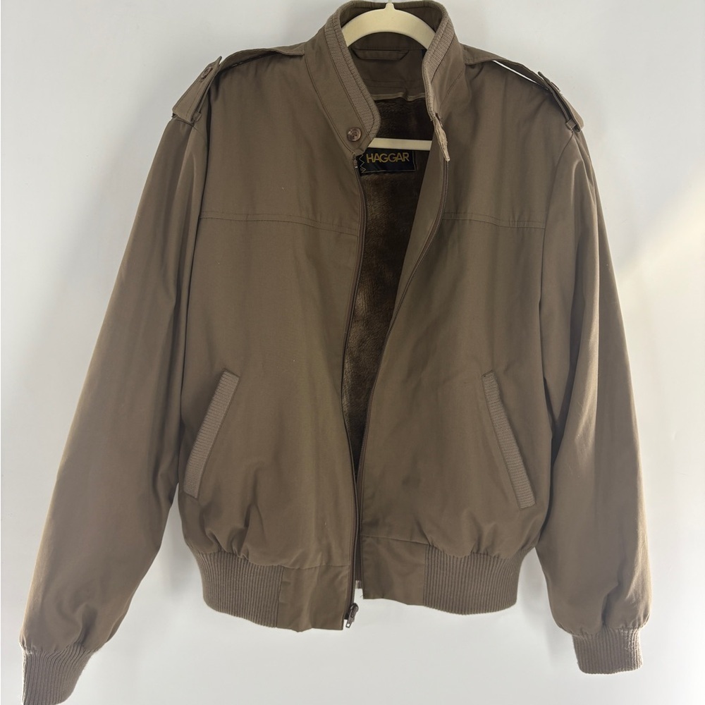 Haggar Men's Tan/Brown Military Jacket - Picture 6 of 12